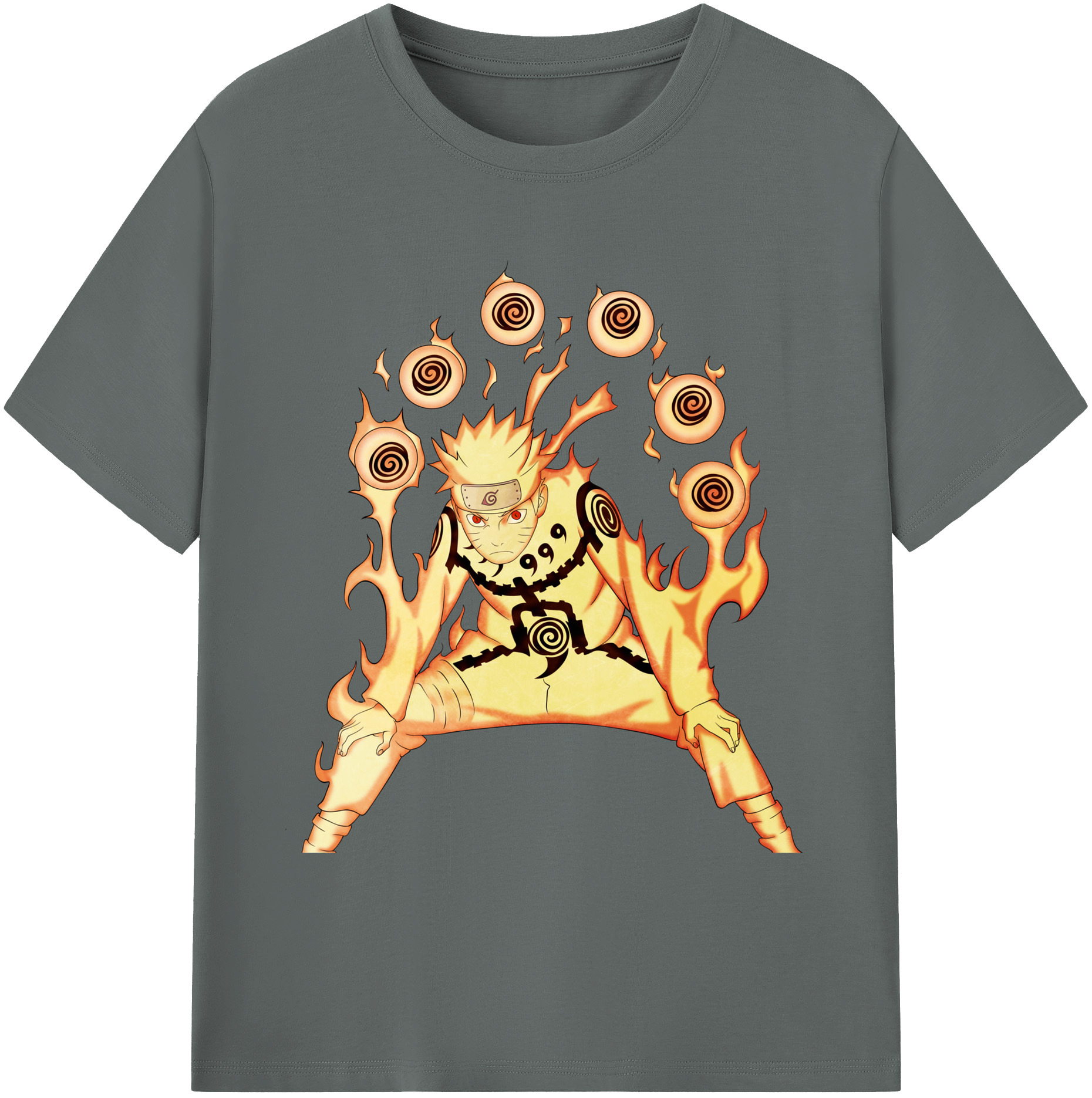 （画像用） NARUTO -ナルト- うずまき ナルト Uzumaki Naruto 綿100％ メンズ半袖Tシャツ｜肌触りやわらか＆通気性
